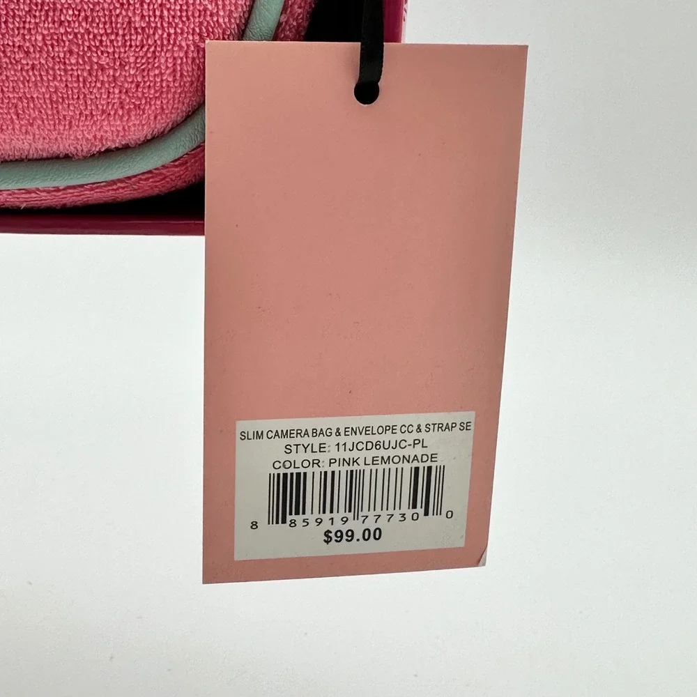 Juicy Couture Pink Lemonade Crossbody Camera Bag & Card Case Pink Terry Teal NWT